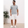 INSPIRE CHIC Men's Textured Knit V Neck Short Sleeve Casual Golf Polo Shirt - 2 of 4