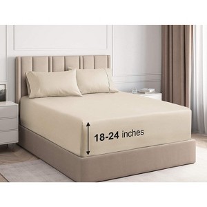 6 Piece Sheet Set - Extra Deep Pocket for 18"-24" Mattresses & Extra Pillowcases - CGK Linens - 1 of 4
