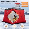 AMERLIFE Insulated Pop-Up Ice Fishing Tent, 3-Layer Oxford Fabric Ice Shanty with Waterproof Cover, Chimney Vent, Anchors, Ropes, and Carry Bag - 4 of 4
