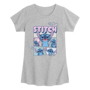 Girls' - Disney - Moods Of Stitch Fitted Short Sleeve Graphic T-Shirt - 1 of 3