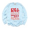 Simply Sage Market Women's Love More Worry Less Long Sleeve Garment Dyed Tee - 2 of 4