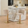 VYNXARIA Swivel Barstools Adjusatble Seat Height£¬ Classic Velvet Upholstered Bar Stools with the whole Back Tufted,Beige, Set of 2 - 2 of 4