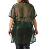 Agnes Orinda Women's Plus Size Shiny Sheer Mesh Holographic Short Sleeve Party Tunic T-shirts - 4 of 4