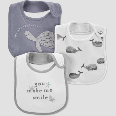 Image of Baby Boys' 3pk Sea Creatures Bib - Just One You® made by carter's White/Gray