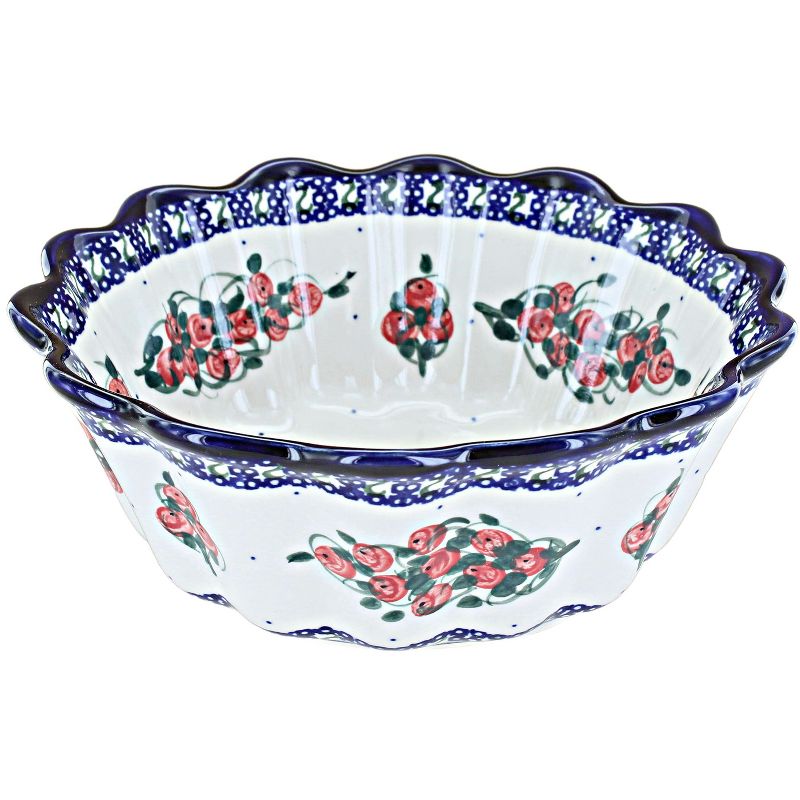 Blue Rose Polish Pottery 363 Millena Waved Bowl, 1 of 2