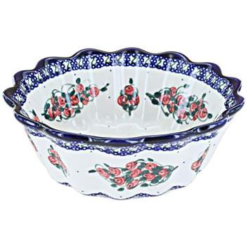 Blue Rose Polish Pottery 363 Millena Waved Bowl
