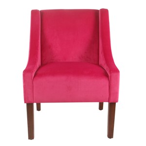 Modern Velvet Swoop Arm Accent Chair Pink - Homepop