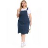 Women's Plus Size Overall Frayed Adjustable Strap Denim Suspender Shift Dresses - Agnes Orinda - 3 of 4