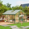 Garvee Walk-In Greenhouse with Polycarbonate Panels, Aluminum Frame, Quick Setup, Roof Vent, Outdoor Garden Greenhouse - 2 of 4