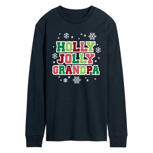 Men's - Instant Message - Holly Jolly Grandpa Long Sleeve Graphic T-Shirt - 1 of 4