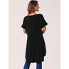 INSPIRE CHIC Women's Short Sleeve High Low Waist Knot Asymmetrical V Neck Dressy Casual Blouse - 4 of 4