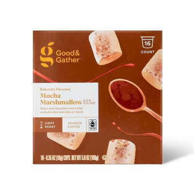 Naturally Flavored Mocha Marshmallow Light Roast Ground Coffee Single Serve - 16ct - Good & Gather™