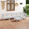 vidaXL Patio Furniture Set 6 Piece Garden Sectional Sofa Set Solid Wood Pine - White - 2 of 4