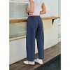 Womens Barrel Sweatpants High Waisted Wide Leg Pants Drawstring Athletic Baggy Pants Reverse Seam Barrel Pants with Pockets - 2 of 4