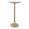 Elegant End Table, Side Table, or Small Night Stand for Room Decor - Bold Hammered Metal Bedside Table with Polished Marble Top for Small Spaces - 2 of 4