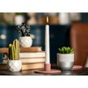 Elanze Designs Ribbed Ceramic , Mantle Decorations, Dining Table Centerpiece, Artisan, Candlestick Holder for Tapered Candles, Pack of 2, Brick - 4 of 4