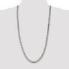 Black Bow Jewelry Men's 8mm, Sterling Silver Solid Flat Curb Chain Necklace - 2 of 4