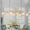DOMETOUR Matte Gold Crystal Chandelier, 8-Light Modern Fixture for Dining Room, Kitchen, Farmhouse, Entryway, Living Room (8*G9 Bulbs Included) - 2 of 4