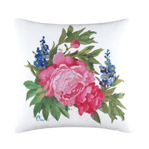 C&F Home 18" x 18" Floral Flower Blossoms HD Printed Needlepoint Accent Throw Pillow - 1 of 1