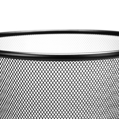 Black Mesh Round Office Waste Basket