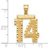 Black Bow Jewelry 14k Yellow Gold, Varsity Collection, Large D/C Pendant Number 14 - 2 of 3