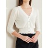 Allegra K Women's Long Sleeve Ruffle Button Down Summer Knit Top - 2 of 4