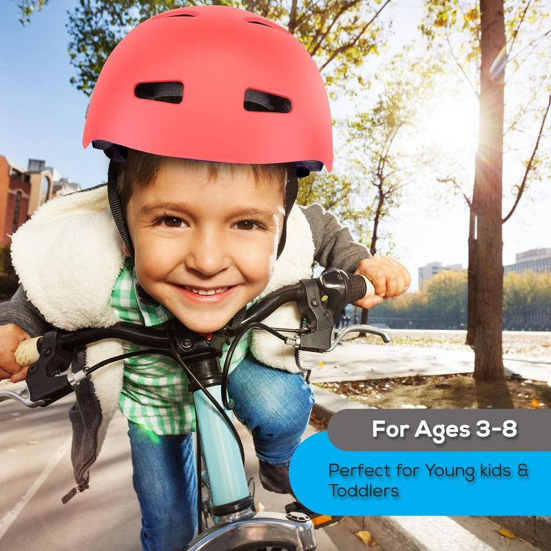 Hurtle Adjustable Sports Safety Helmet - Includes Travel Bag (Red), 5 of 10