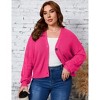 Plus Size Knit Cardigan v Neck Long Sleeve Cardigans Sweaters for Women Button Down Oversized Casual Sweater Coat - 2 of 4