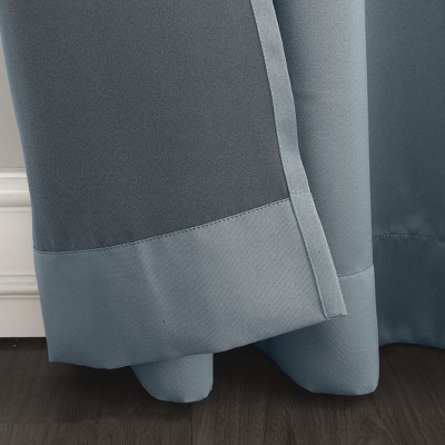 Vintage Blue Room Darkening Grommet Curtain Panel 54" x 63"
