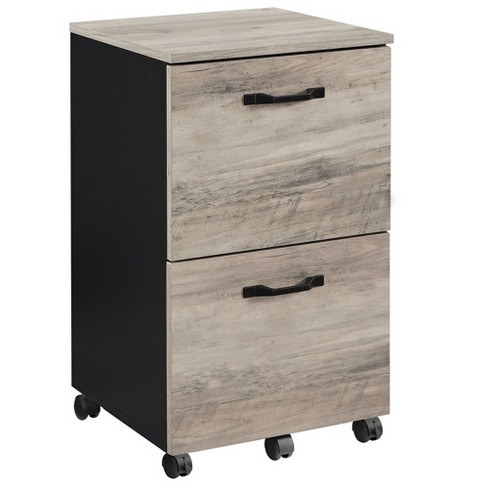 VASAGLE File Cabinet, Mobile Filing Cabinet with Wheels, 2 Drawers, Open  Shel