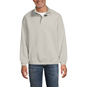 Lands' End Men's Long Sleeve French Terry Vintage Wash Quarter Zip - 1 of 3