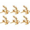 Juvale 6-Piece Gold Reindeer Christmas Napkin Rings, 1.8 Inches Diameter, Gold Napkin Rings for Holiday Themed Party Supplies - 4 of 4