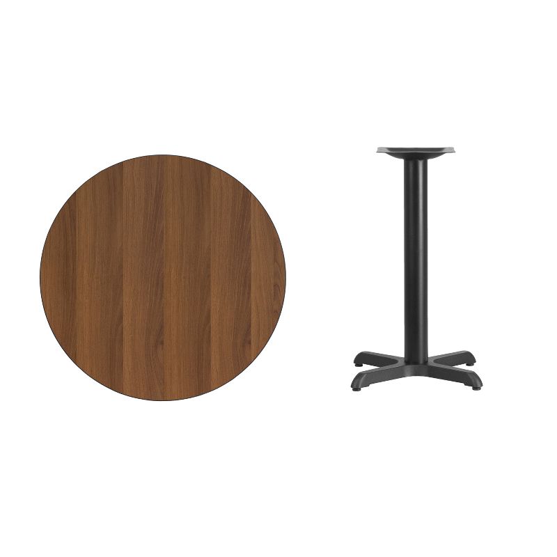Emma and Oliver 30" Round Laminate Table Top with 22"x22" Table Height Base, 2 of 4