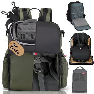 GillyGro Diaper Bag Backpack Set with In-built Booster, Roll-out Changing Pad, Organizer Insert, Extra Shoulder Strap - 1 of 4