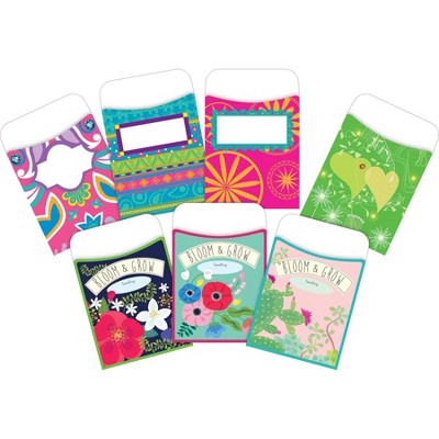 3pk 30ea Bohemian Garden Peel & Stick Library Pockets - Barker Creek