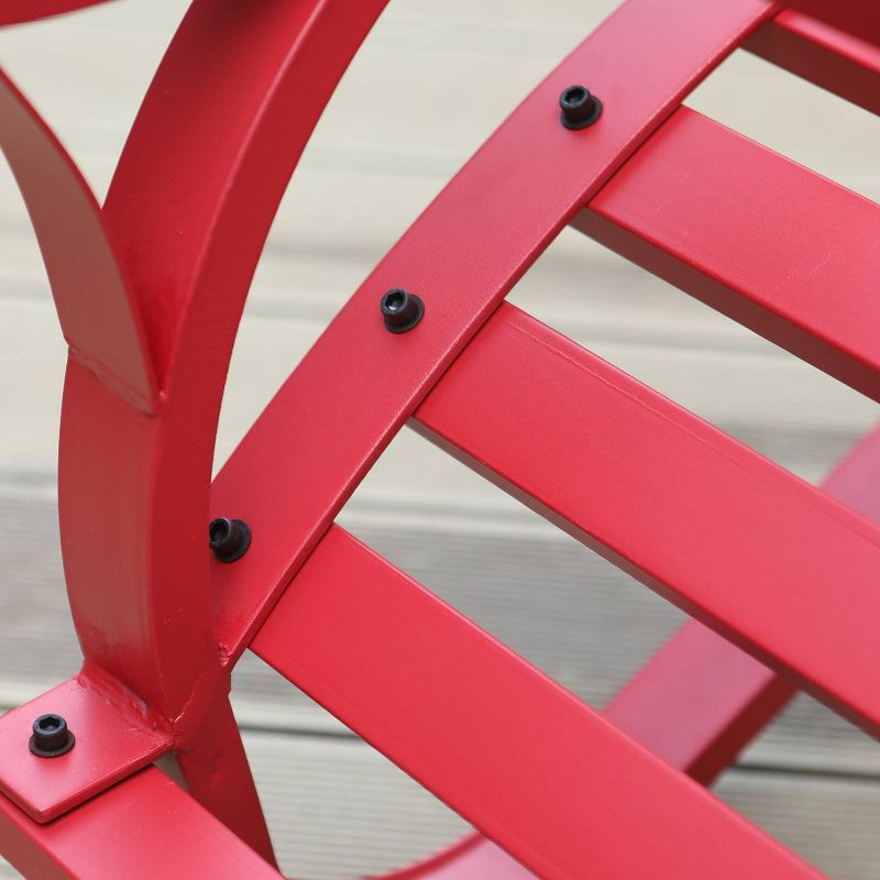 Outdoor Steel Loveseat Bench - Red - Captiva Designs, 5 of 10