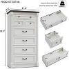 Farmhouse 7 Drawers Dresser for Bedroom,  57″ Tall Dressers w/Roman Column, White - 4 of 4