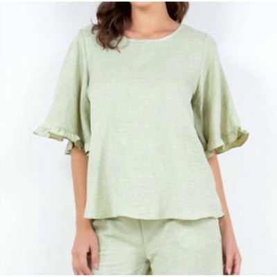 Women's Ruffle Sleeve Woven Top - LTX Sportswear