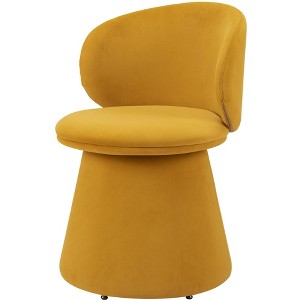 HomeRoots Orange Upholstered Velvet Swivel Dining Side Chair - 1 of 4