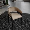 Leisuremod Cali U-Shaped Dining Arm Chair with Leather Upholstery, Open Back Design for Modern Kitchen and Home, Set of 4 - 3 of 4