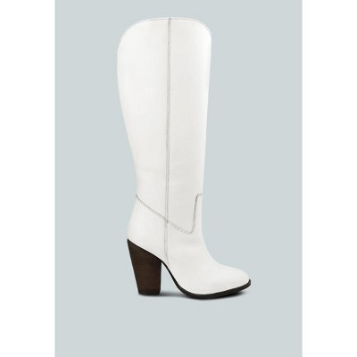 GREAT-STORM Blue Metallic Leather Calf Boots