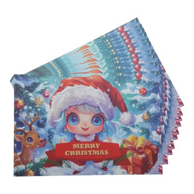 Unique Bargains Christmas Greeting Card Multicolored 4.5x3.1Inch 10 Pcs