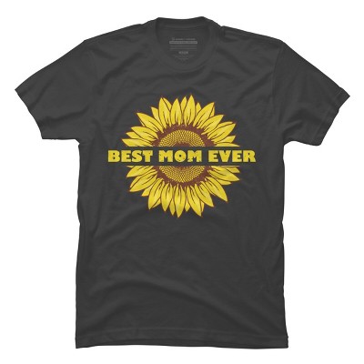 Men's Design By Humans Happy Mothers Day Best Mom Ever Sunflower By CarambaArt T-Shirt