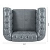 Kumasinova 84.65" Chesterfield Sofa with Rolled Arm, Modern PU Leather 3 Seater Sofa Couch, Upholstered Vintage Couch for Living Room - 4 of 4