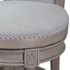 HomeRoots 25" Gray Solid Wood and Fabric Counter Height Swivel Bar Chair - 4 of 4