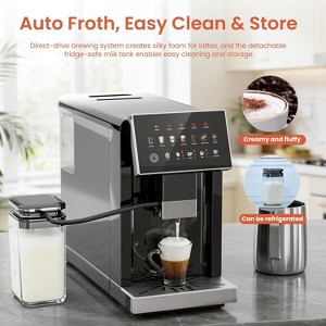 Automatic Espresso Machine with Grinder & Milk Frother - One-Touch Bean to  Cup Coffee Maker for Espresso, Latte, Americano, Self-Cleaning, BLACK