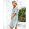 LXT- Maternity Dress Womens Casual Babydoll Dress Ruffle Short Sleeve V Neck Floral Printed Flowy Mini Short Tunic Dress - 3 of 4