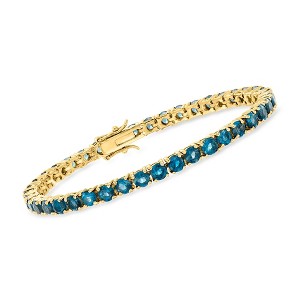 Ross-Simons 12.00 ct. t.w. London Blue Topaz Tennis Bracelet in 18kt Gold Over Sterling - 1 of 4