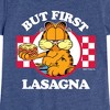 Girls' - Garfield - But First, Lasagna Fitted Short Sleeve Graphic T-Shirt - 2 of 4