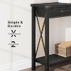 Wooden Console Table, Farmhouse Entryway Table with Drawers, 2 Tier Sofa Table, Console Table for Entryway, Living Room, Hallway, Foyer - 3 of 4